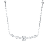 Collier 18 kt WG, 4 Tropfen 0,26ct, 4 Nav.0,18ct, 2 Princ. 0,06 ct, TW-vsi, 10 Brill. 0,29 ct, TW-si