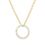 Collier 18 kt GG, mit ZÖ 40 cm, 16 Brill. 0,17 ct, F-si