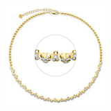 Collier 18 kt GG, mit ZÖ 34,5 cm, 148 Brill. 3,38 ct, W-si
