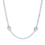 Collier 18 kt WG, mit ZÖ 40 cm + 43 cm, 10 Brill. 0,50 ct, TW-si