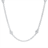 Collier 18 kt WG, mit ZÖ 40 cm + 43 cm, 10 Brill. 0,51 ct, TW-si
