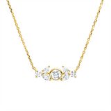 Collier 18 kt GG, mit ZÖ 42 cm, 1 Brill. 0,14 ct,2 Tropfen 0,08 ct, 2 Nav. 0,08 ct, 2 Brill. 0,08 ct, TW-si