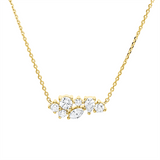 Collier 18 kt GG, 3 Brill. 0,10 ct, 1 Brill. 0,09 ct, 1 Tropfen 0,07 ct, 1 Nav. 0,07 ct, 1 Brill. 0,01ct, TW-si