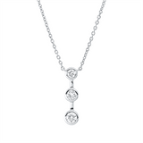 Collier 18 kt WG, 3 Brill. 0,23 ct, TW-si