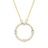 Collier 18 kt GG, Fassung rhodiniert, 24 Brill. 0,48 ct, TW-si