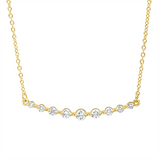 Collier 18 kt GG, Fassung rhodiniert, 9 Brill. 0,25 ct, TW-si