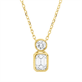 Collier 18 kt GG, mit ZÖ 40 cm + 42 cm, 1 Sm.schliff 0,38 ct, TW-si, 1 Brill. 0,10 ct, TW-si