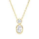 Collier 18 kt GG, mit ZÖ 40 cm + 42 cm, 1 Oval 0,39 ct, TW-si, 1 Brill. 0,10 ct, TW-si