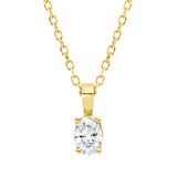 Collier 18 kt GG, mit ZÖ 40 cm + 42 cm, 1 Oval 0,20 ct, TW-si