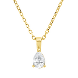 Collier 18 kt GG, mit ZÖ 40 cm + 42 cm, 1 Tropfen 0,20 ct, TW-si