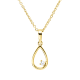 Collier 18 kt GG, mit ZÖ 40 cm, 42,5cm, 1 Brill. 0,02 ct, TW-si