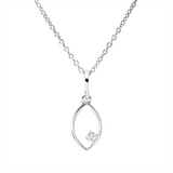 Collier 18 kt WG, mit ZÖ 40 cm, 42,5cm, 1 Brill. 0,02 ct, TW-si