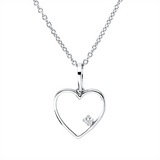 Collier 18 kt WG, mit ZÖ 40 cm, 42,5cm, 1 Brill. 0,02 ct, TW-si