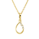 Collier 18 kt GG, mit ZÖ 40 cm, 42,5cm, 4 Dia. 0,03 ct, TW-si