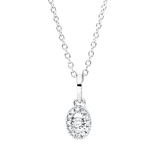 Collier 18 kt WG, 1 Dia. 0,01 ct, TW-si, 12 Dia. 0,04 ct, TW-si