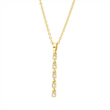 Collier 18 kt GG, mit ZÖ 40 cm, 42,5cm, 5 Brill. 0,07 ct, TW-si