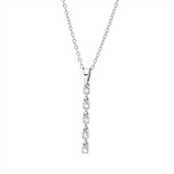 Collier 18 kt WG, mit ZÖ 40 cm, 42,5cm, 5 Brill. 0,07 ct, TW-si