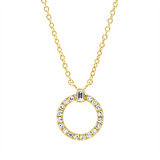 Collier 18 kt GG, mit ZÖ 40 cm, 42,5cm, 1 Bag. 0,02 ct, TW-si, 18 Dia. 0,09 ct, TW-si