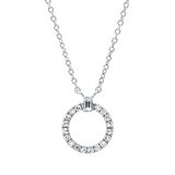 Collier 18 kt WG, mit ZÖ 40 cm, 42,5cm, 1 Bag. 0,02 ct, TW-si, 18 Dia. 0,09 ct, TW-si
