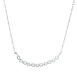Collier 18 kt WG, mit ZÖ 40 cm, 42,5cm, 5 Brill. 0,05 ct, TW-si