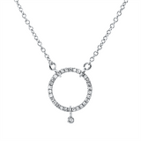 Collier 18 kt WG, mit ZÖ 40 cm, 42,5cm, 1 Dia. 0,01 ct, TW-si, 30 Dia. 0,12 ct, TW-si