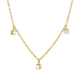 Collier 18 kt GG, mit ZÖ 40 cm, 42,5cm, 7 Brill. 0,49 ct, TW-si