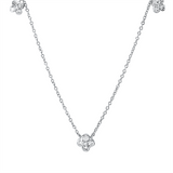 Collier 18 kt WG, mit ZÖ 40 cm, 42,5cm, 13 Brill. 0,33 ct, TW-si, 2 Dia. 0,01 ct, TW-si