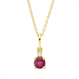 Collier 18 kt GG, mit ZÖ 40 cm, 42,5cm, 1 Brill. 0,02 ct, TW-si, 1 Rubin 0,42 ct rot