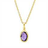 Collier 18 kt GG, mit ZÖ 40 cm, 42,5cm, 1 Brill. 0,02 ct, TW-si, 1 Amethyst 0,47 ct lila