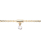 Armband 9 kt GG, mit ZÖ 17,5 cm, Stein fix, 1 Brill. 0,08 ct, W-pi2, L:19 cm