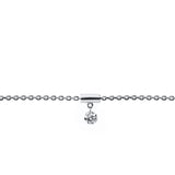 Armband 9 kt WG, mit ZÖ 17,5 cm, Stein fix, 1 Brill. 0,08 ct, W-pi