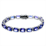 Armband 14 kt WG, 36 Brill. 0,64 ct, TW-si, 18 Tansanit 28,99 ct blau