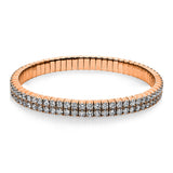 Armband 18 kt RG, Flex-Band, variabel, 134 Brill. 7,72 ct, TW-si