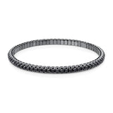 Armband 18 kt WG, Flex-Band, variabel, schw.rhod, 70 Brill. 3,72 ct, schwarz
