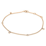 Armband 18 kt RG, mit ZÖ 15,2 cm + 16,5 cm, 5 Brill. 0,10 ct, TW-si