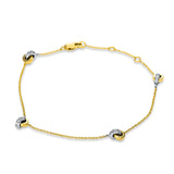 Armband 14 kt GG+WG, 44 Brill. 0,19 ct, TW-si