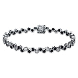 Armband 18 kt WG, 19 Brill. 1,10 ct, TW-si, 38 Brill. 2,35 ct, schwarz