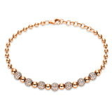 Armband 18 kt RG, 420 Brill. 1,52 ct, TW-si