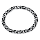 Armband 18 kt WG, teils schwarz rhodiniert, 36 Brill. 0,30 ct, TW-si, 215 Brill. 0,99 ct, TW-si
