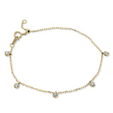 Armband 14 kt GG, 5 Brill. 0,35 ct, TW-si