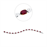 Armband 18 kt WG+GG, 14 Tropfen 3,84 ct, F-vsi, 14 Rubine 5,30 ct rot