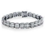 Armband 18 kt WG, 115 Bag. 13,09 ct, W-vsi/si, 97 Brill. 4,06 ct, W-vsi/si
