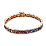 Armband 18 kt RG, 340 Brill. 1,45 ct, TW-si, 85 Saphire 11,26 ct fancy