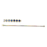 Armband 18 kt GG, 63 Saphire 2,28 ct multicolor