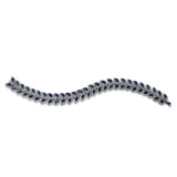 Armband 18 kt WG, 890 Brill. 3,44 ct, W-si, 54 Saphire 9,73 ct blau