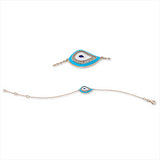Armband 14 kt RG, 25 Brill. 0,09 ct, TW-vsi, 1 Emaille türkis