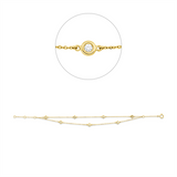 Armband 18 kt GG, 7 Brill. 0,20 ct, W-si