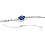 Armband 18 kt WG, 10 Brill. 0,11 ct, TW-pi, 1 Saphir 0,58 ct pink