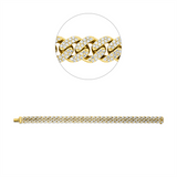 Armband 18 kt GG+WG, 686 Brill. 3,01 ct, TW-si