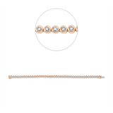 Armband 18 kt RG+WG, with American Lock, 43 Brill. 2,50 ct, TW-si